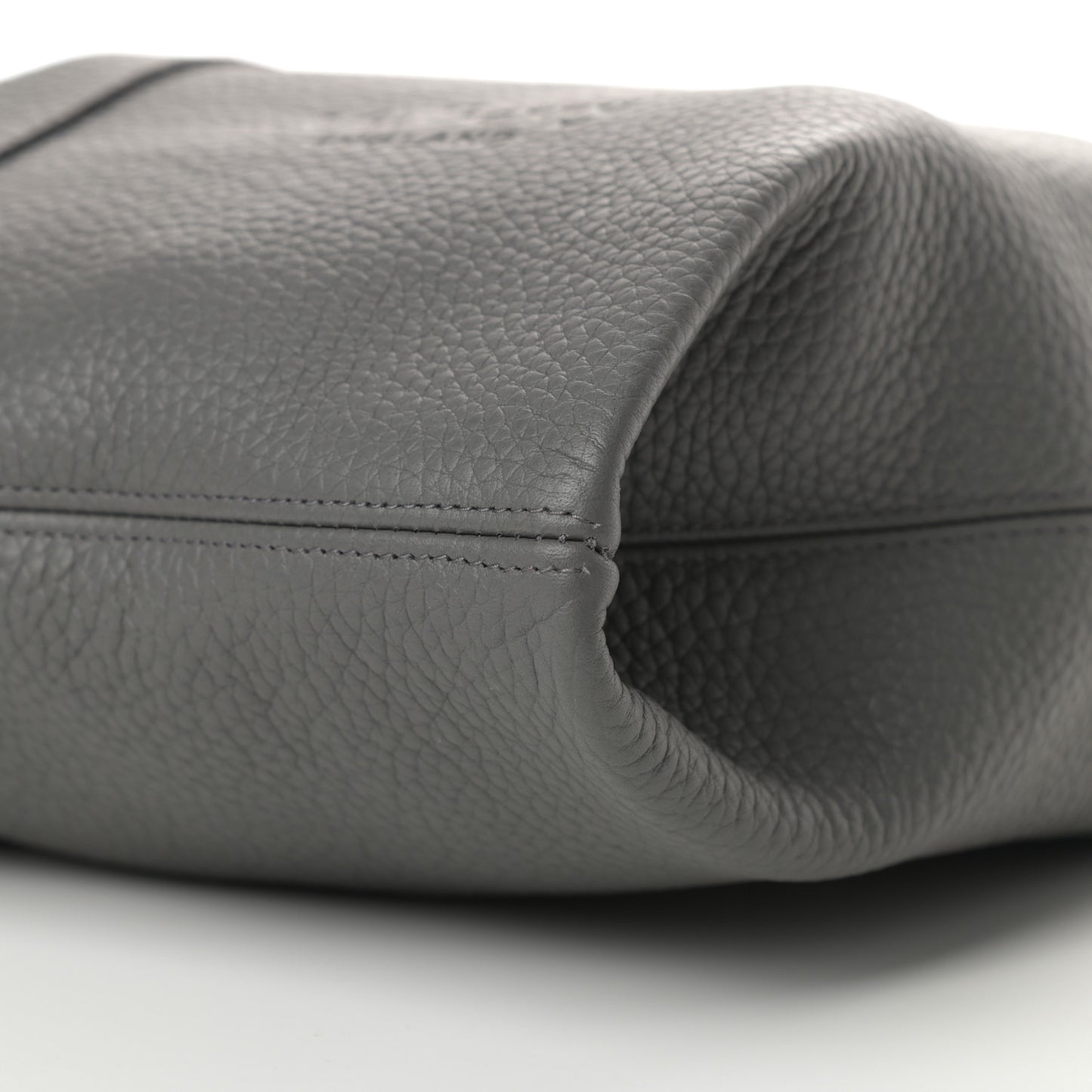 Calfskin Heavy Grain Oversized Portobello Tote Charcoal