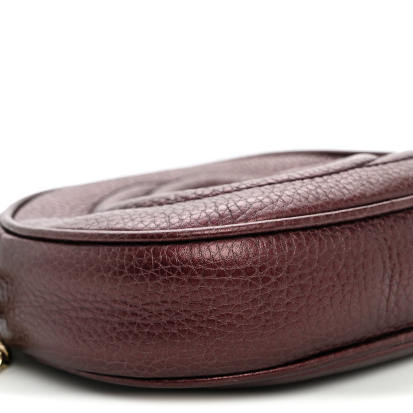Metallic Pebbled Calfskin Mini Soho Chain Bag Purple