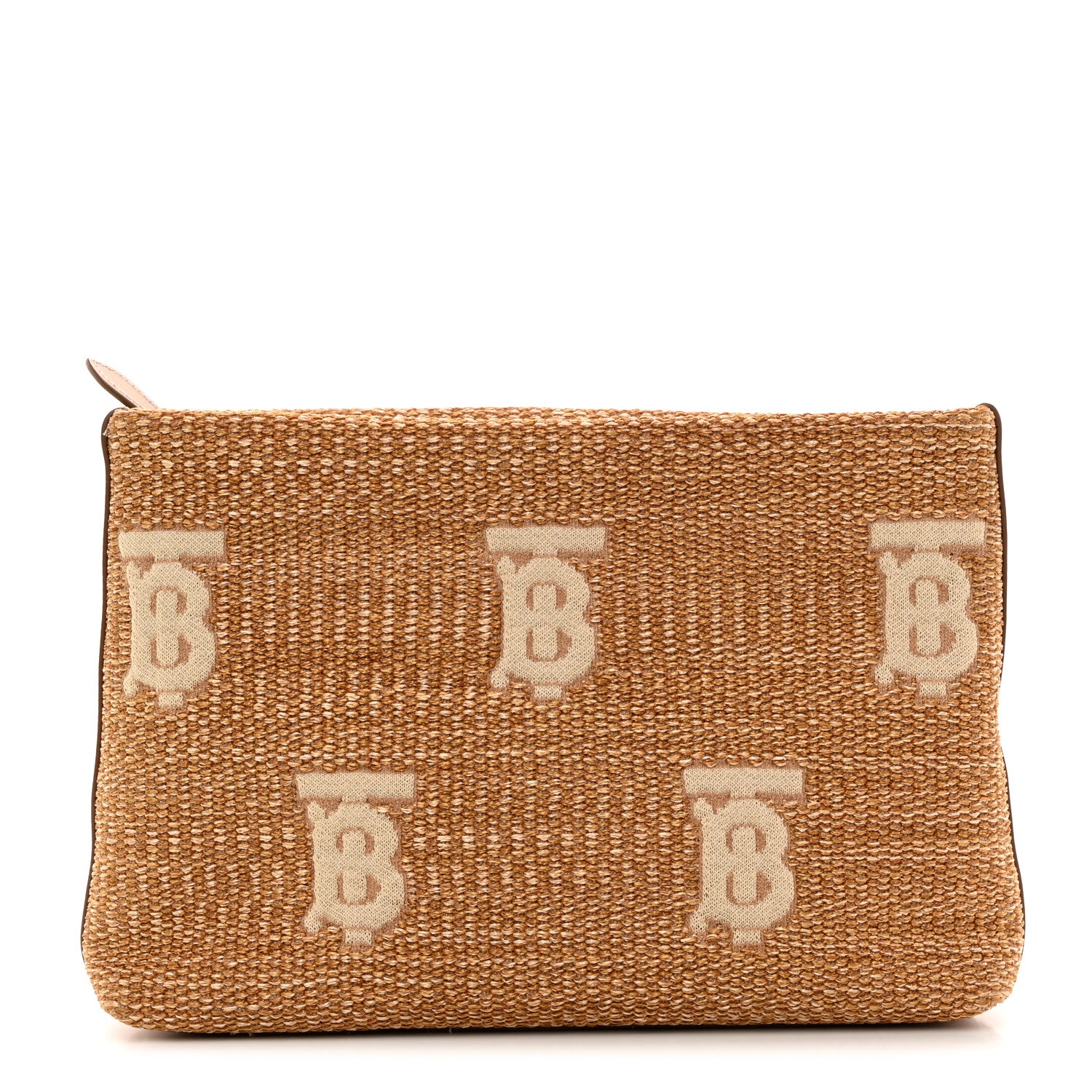 Burberry Raffia TB Duncan Pouch Natural Beige 1 of 7