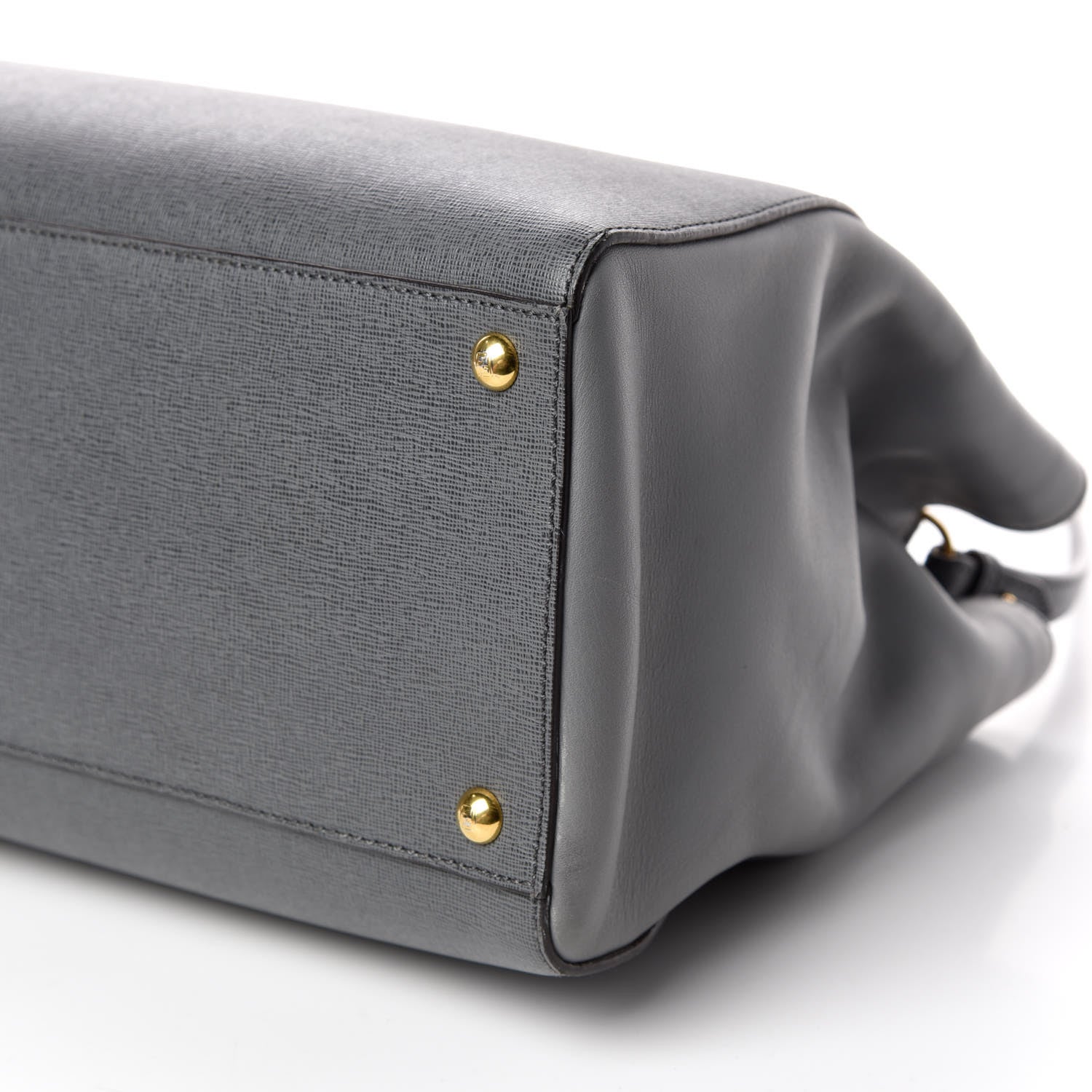 Fendi Vitello Elite Flamingo Regular 2Jours Tote Grigio Grigio Chiaro 6 of 19