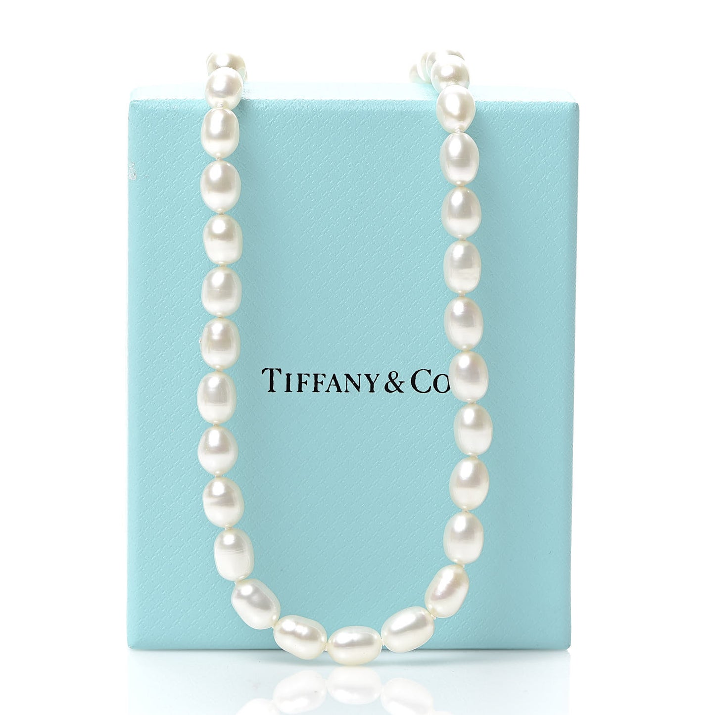 Sterling Silver Pearl 7mm Strand Twist Clasp Necklace
