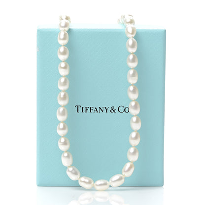 Tiffany Sterling Silver Pearl 7mm Strand Twist Clasp Necklace 6 of 6