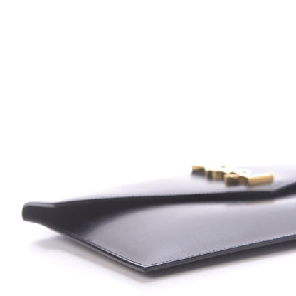 Saint Laurent Smooth Shiny Calfskin Monogram Uptown Pouch Black 6 of 9