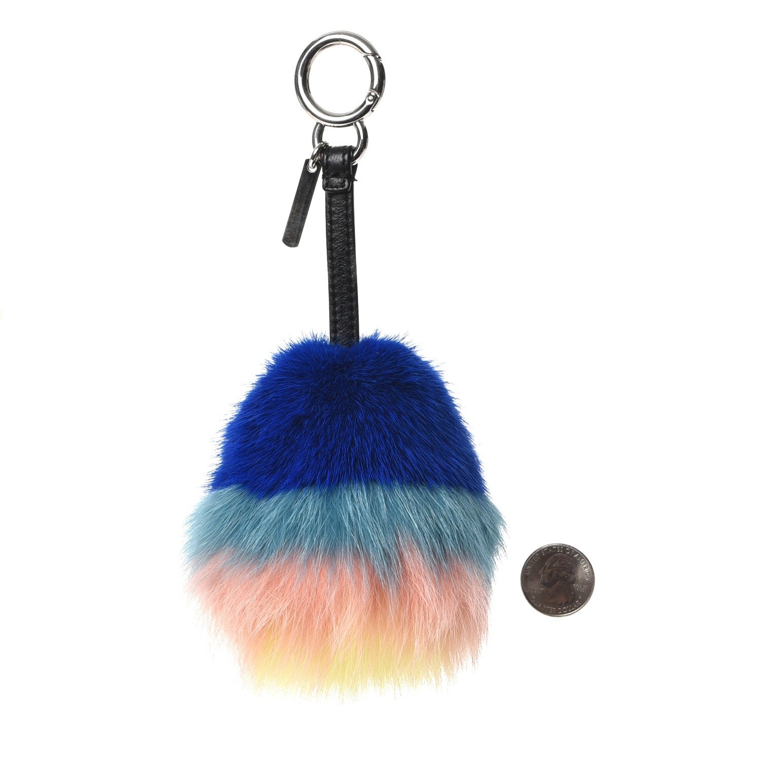 Fendi Mink Fox Fur Kid Monster Bag Bug Charm Blue Multicolor 2 of 5