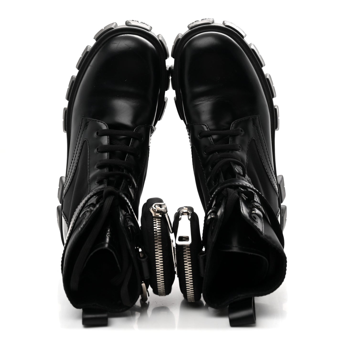 Spazzolato Rois Nylon Metal Triangle Logo Monolith Pouch Pocket 55mm Boots 38 Black