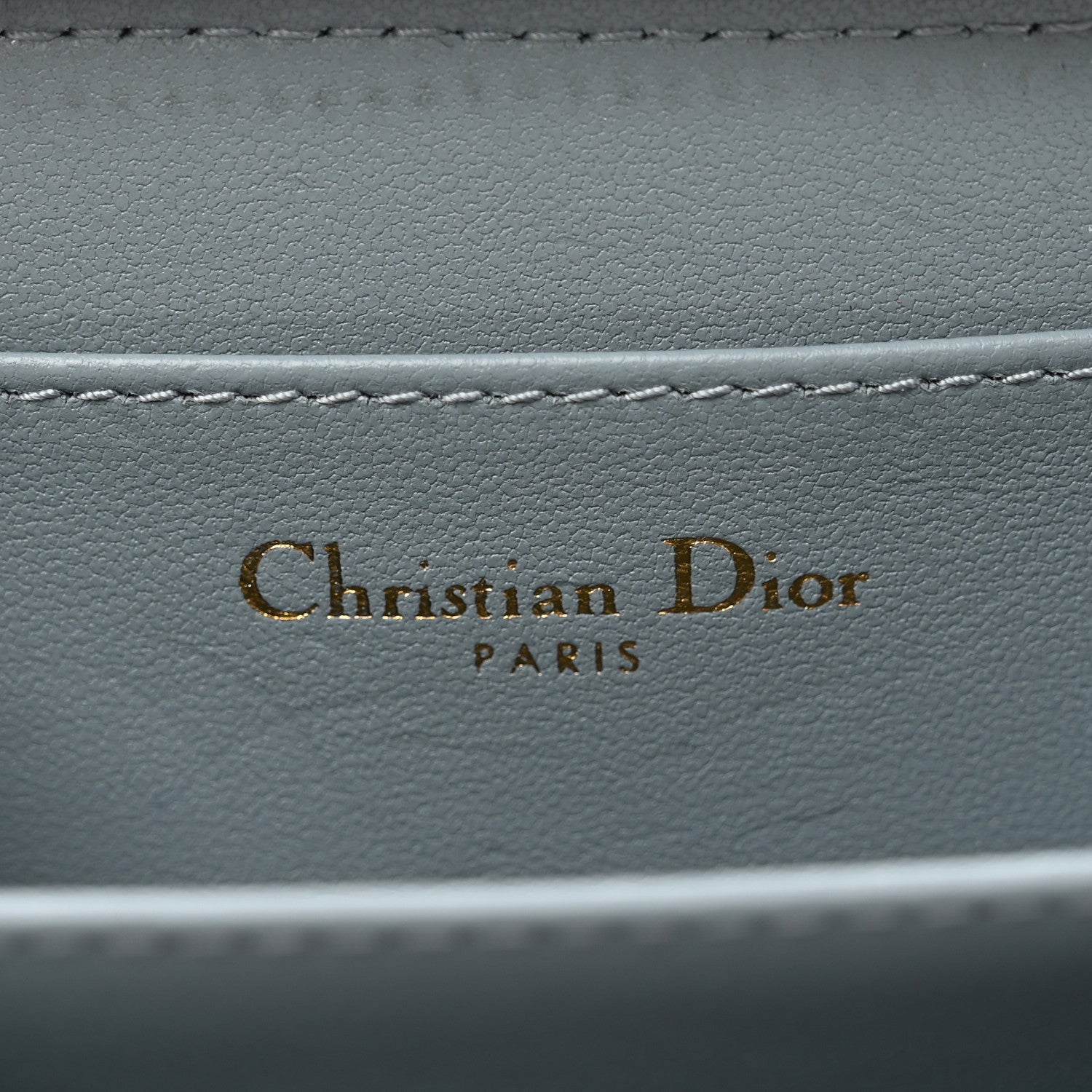 Christian Dior Grained Calfskin Supple Cannage Caro Compact Wallet Cloud Blue 6 of 7