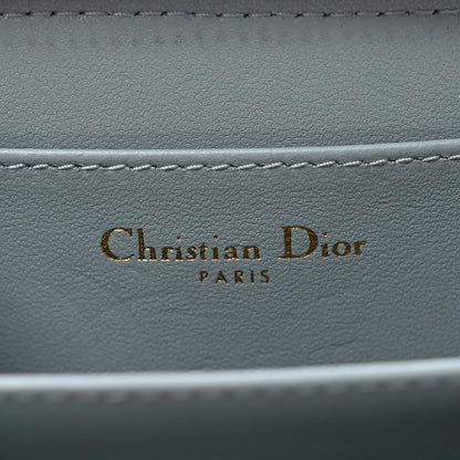 Christian Dior Grained Calfskin Supple Cannage Caro Compact Wallet Cloud Blue 6 of 7