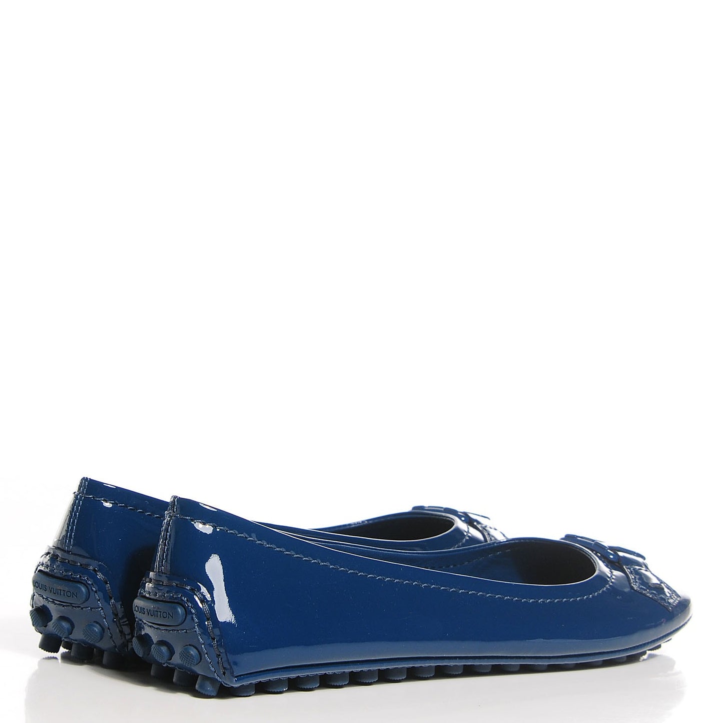 Patent Calfskin Oxford Ballerina Flats 38.5 Blue