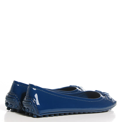 Louis Vuitton Patent Calfskin Oxford Ballerina Flats 38.5 Blue 4 of 7