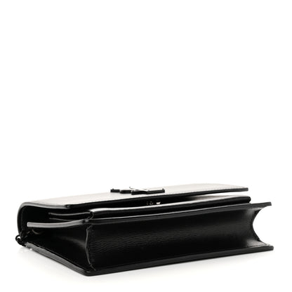 Saint Laurent Calfskin Monogram Sunset Top Handle Chain Wallet Black 4 of 12