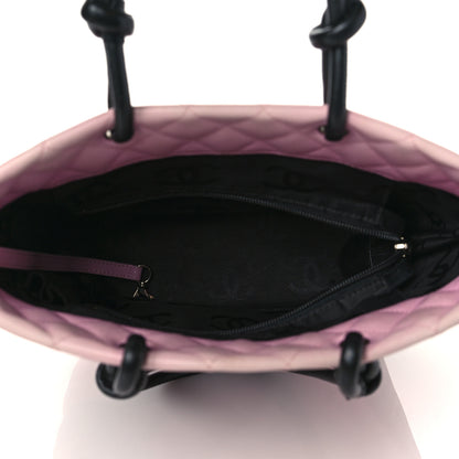 Chanel Calfskin Quilted Medium Cambon Tote Pink Black 5 of 16