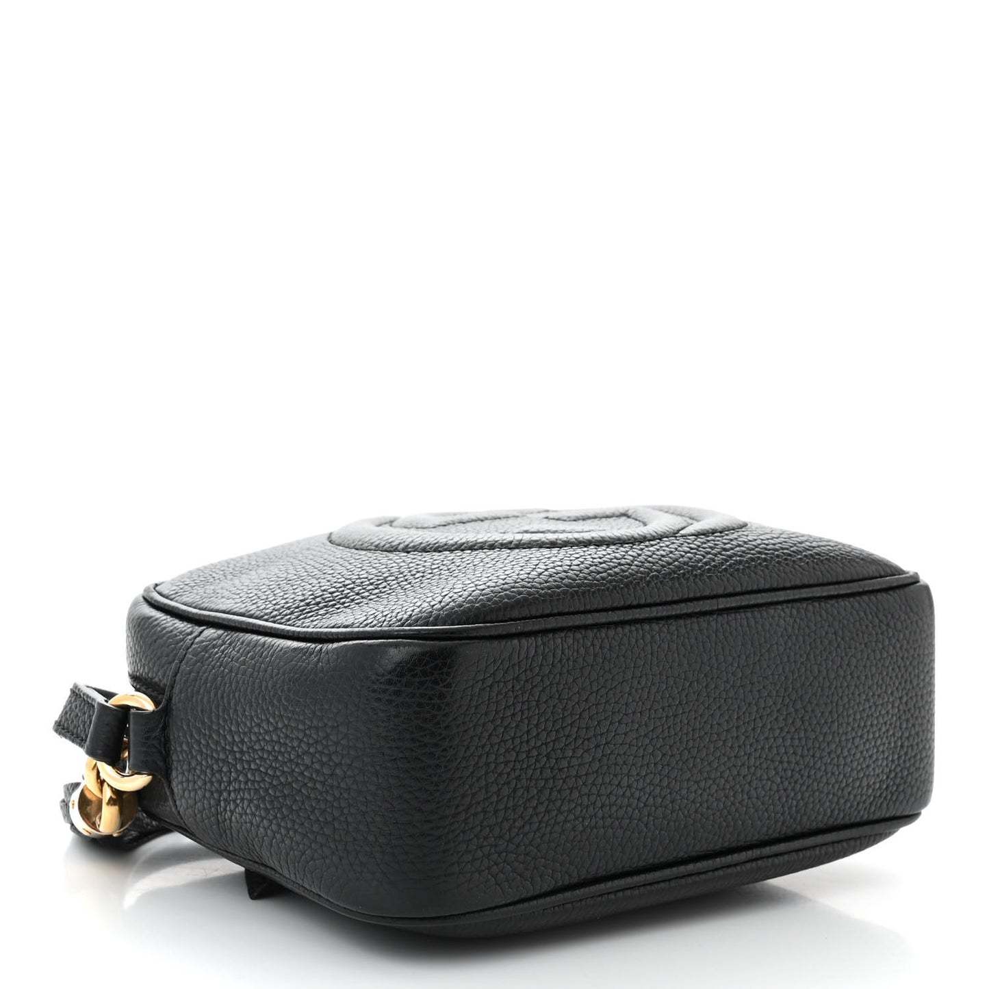 Pebbled Calfskin Small Soho Disco Bag Black