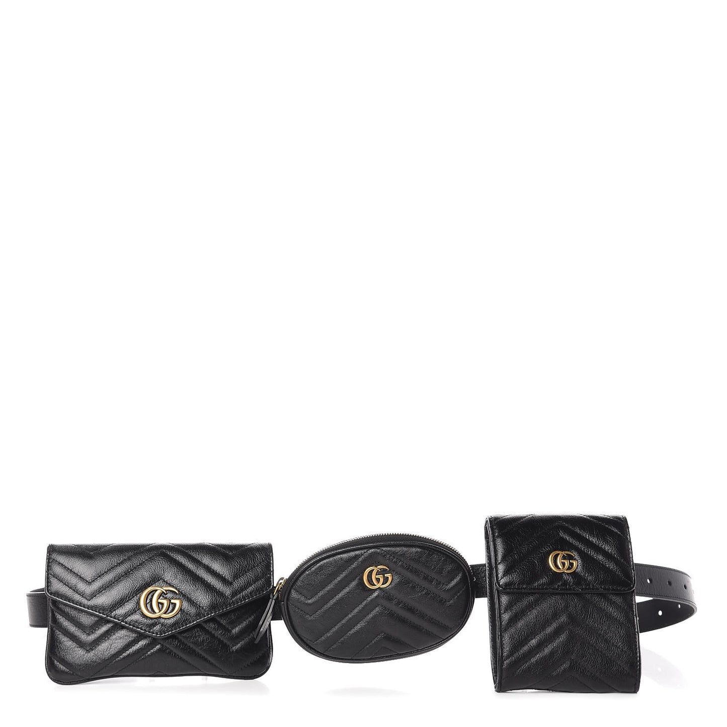 Calfskin Matelasse GG Marmont 2.0 Multi Belt Bag 85 34 Black