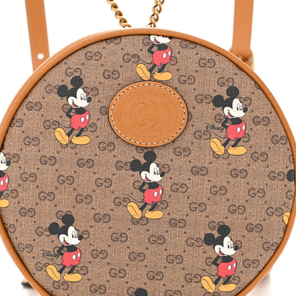 Gucci X DISNEY Mini Vintage GG Supreme Monogram Mickey Mouse Round Backpack Beige Vintage Sun Oil 8 of 11