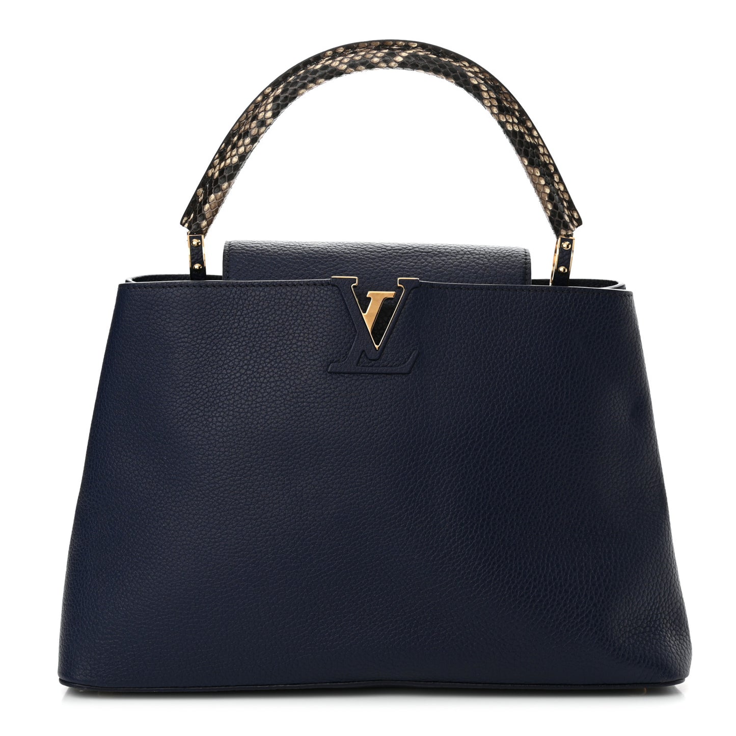 Taurillon Snakeskin Capucines GM Blue