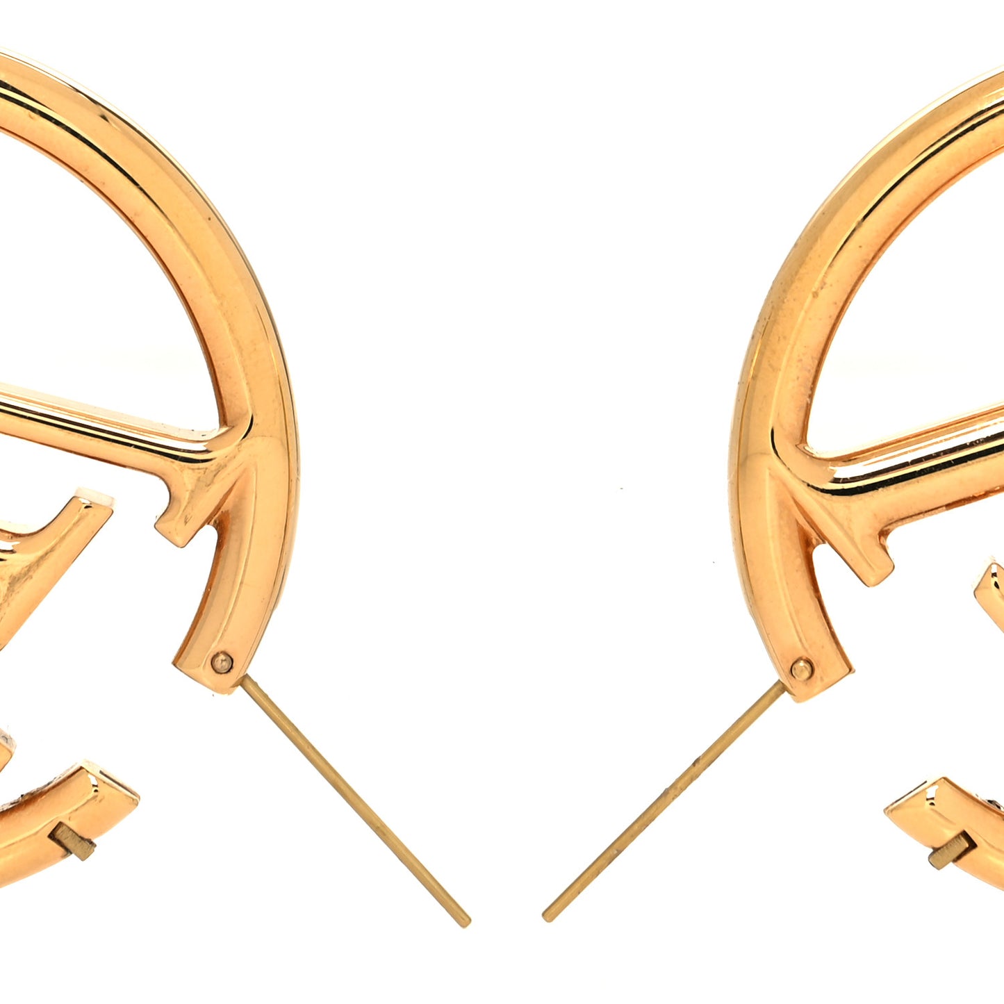 Metal Louise Hoop Earrings Gold