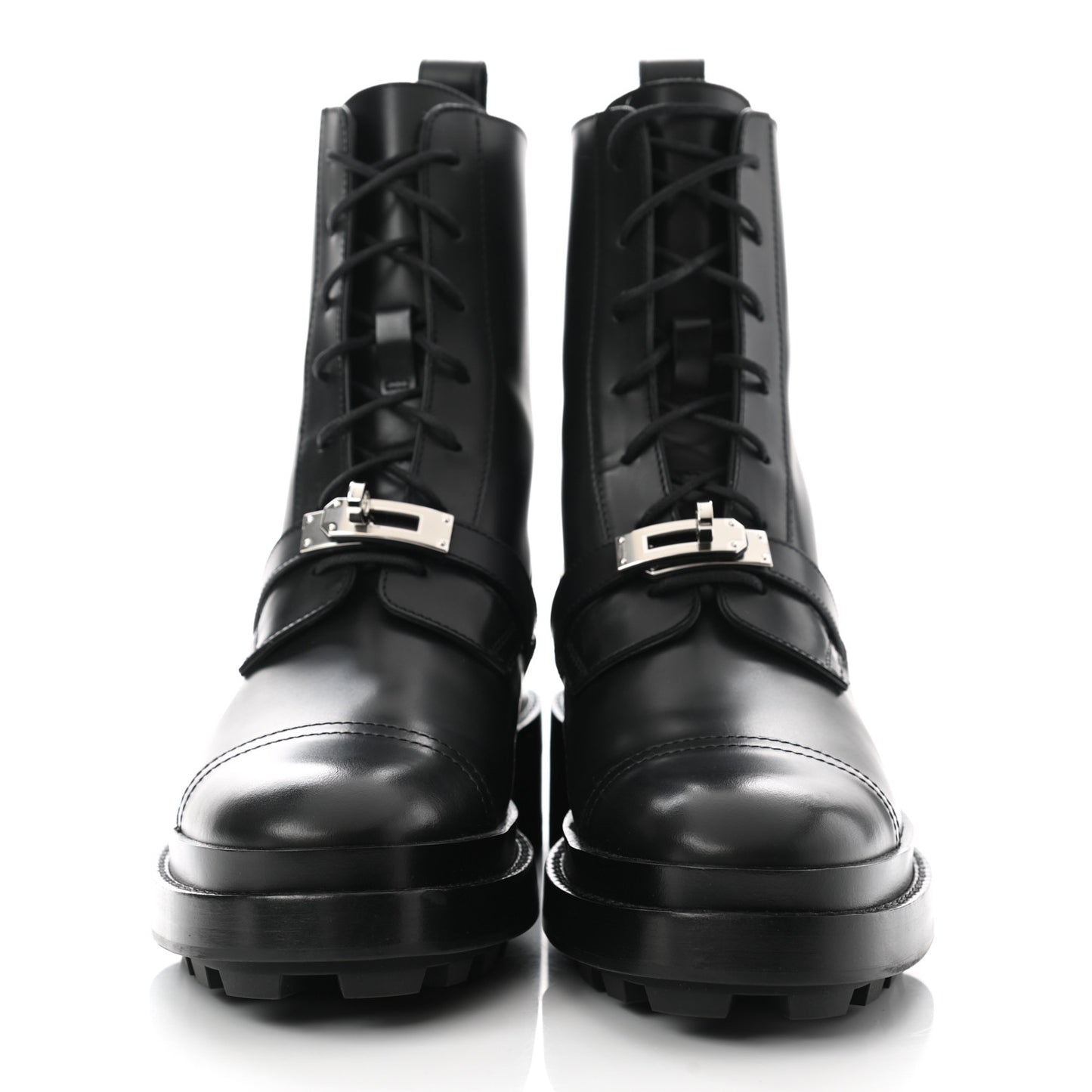 Glossed Calfskin Funk Ankle Boots 38 Black