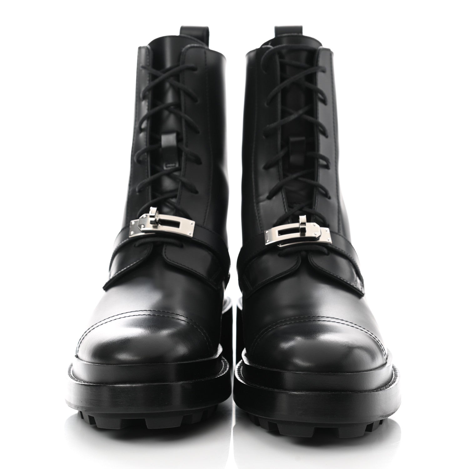Hermes Glossed Calfskin Funk Ankle Boots 38 Black 2 of 9