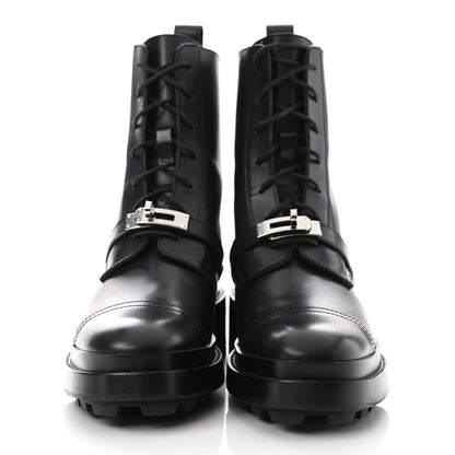Hermes Glossed Calfskin Funk Ankle Boots 38 Black 2 of 9