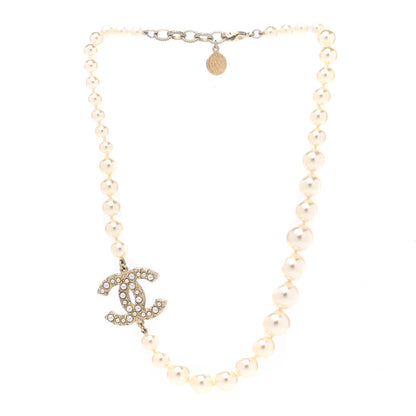 Chanel Pearl CC 100th Anniversary Necklace Light Gold 3 of 7
