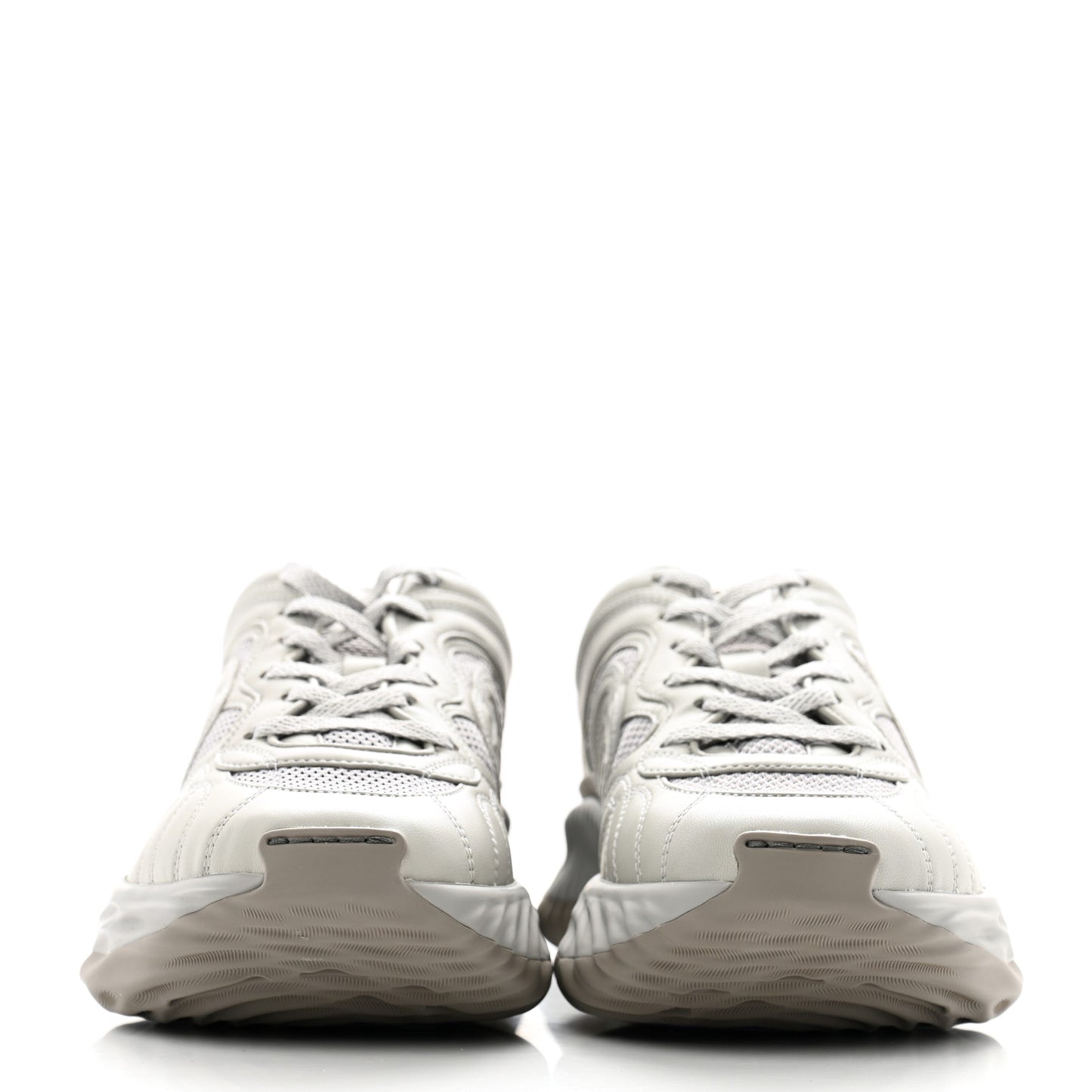 New Nappa Sombre Interlocking G Ripple Mens Platform Sneakers 8 Grey Sky