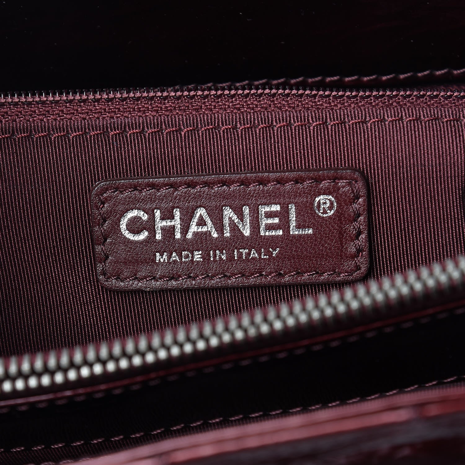 Chanel Patent Quilted Grand Shopping Tote GST Dark Bordeaux 6 of 16