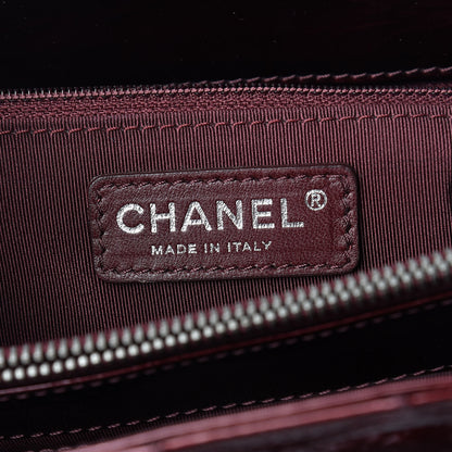 Chanel Patent Quilted Grand Shopping Tote GST Dark Bordeaux 6 of 16