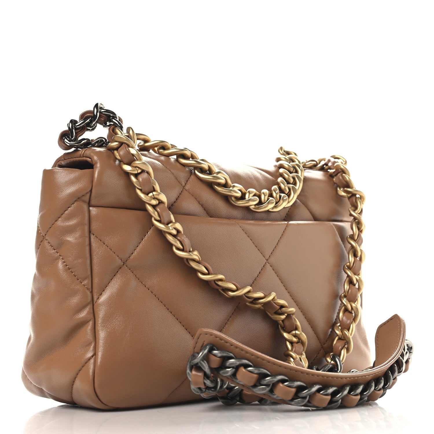 Chanel Lambskin Quilted Medium Chanel 19 Flap Brown 3 of 10