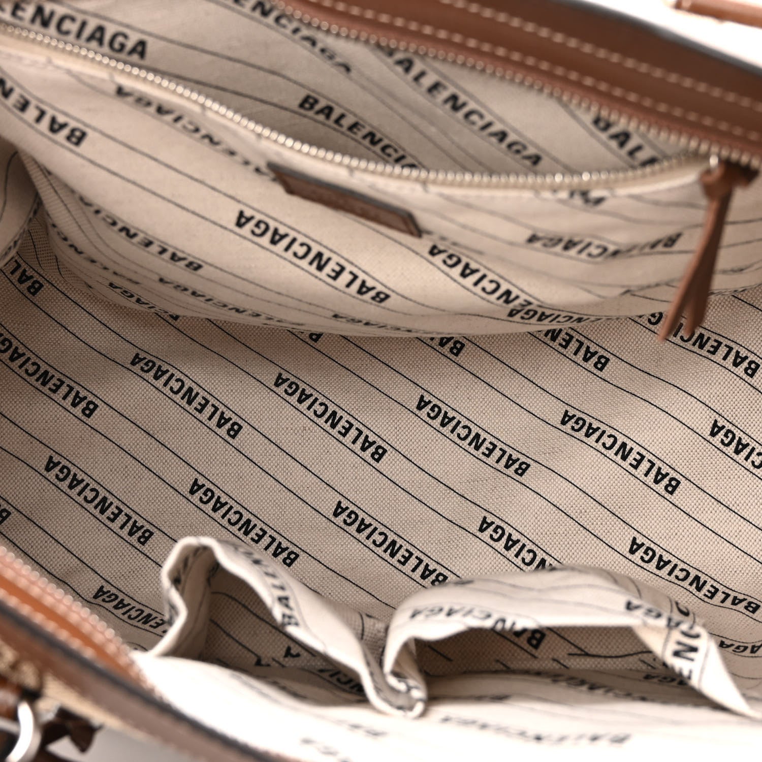 Balenciaga X GUCCI GG Monogram Azalea Calfskin Neo Classic Silver Hardware Medium City Beige Ebony Brown Sugar 5 of 10