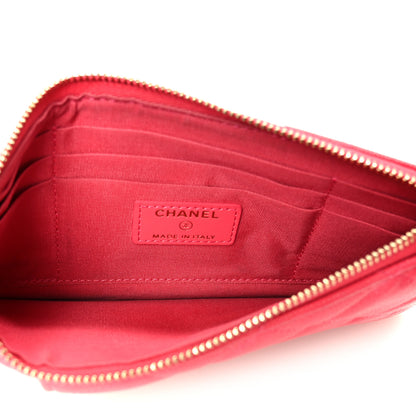Chanel Caviar Quilted French New Wave Flat Wallet Pouch Pink 5 of 8