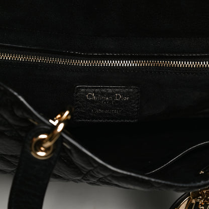 Christian Dior Grained Calfskin Cannage Large Supple Lady Dior Black 6 of 12