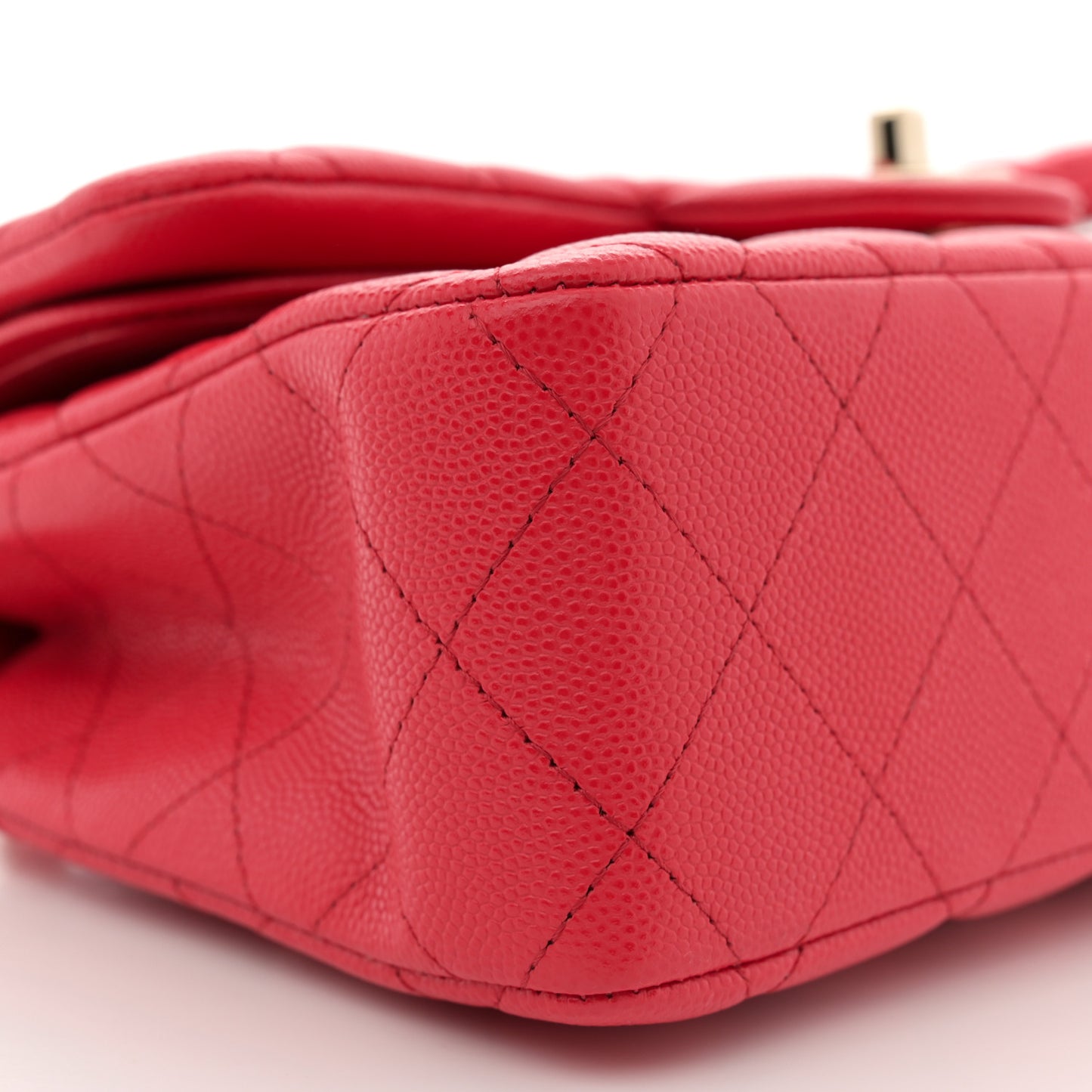 Caviar Quilted Small Double Flap Red
