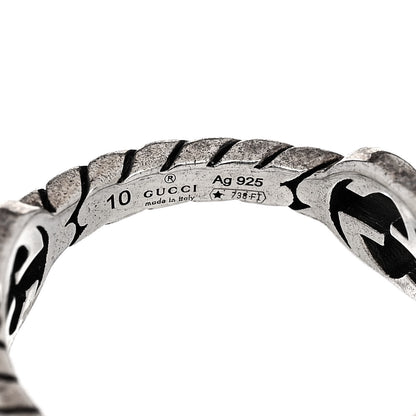 Gucci Sterling Silver Interlocking G Chain Ring 50 5.25 5 of 5