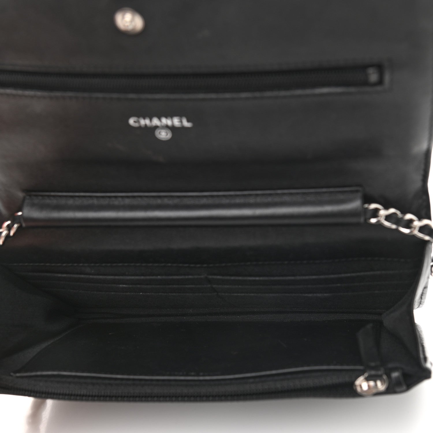 Chanel Patent Quilted Wallet On Chain WOC Black 5 of 13