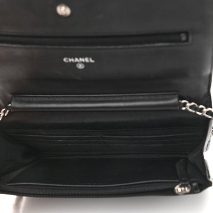 Chanel Patent Quilted Wallet On Chain WOC Black 5 of 13