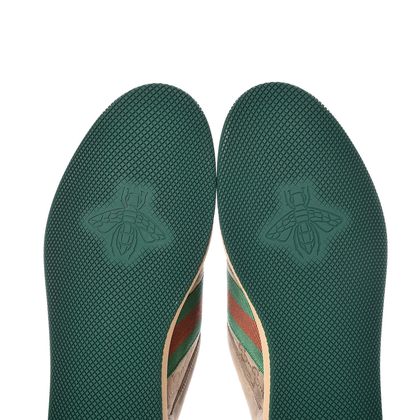 GG Monogram Nubuck Web Mens Screener Sneakers 9 New Sand Dusty Milk Vintage Green