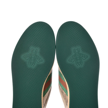 Gucci GG Monogram Nubuck Web Mens Screener Sneakers 9 New Sand Dusty Milk Vintage Green 8 of 9