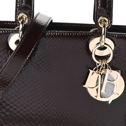 Christian Dior Snakeskin Small Lady Dior Deep Amaranth 8 of 10