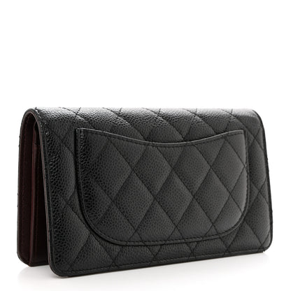 Chanel Caviar Quilted Yen Wallet Black 3 of 9