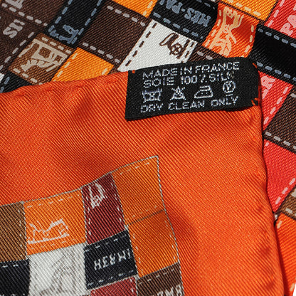 Hermes Silk Bolduc Au Carre Scarf 90 Orange 5 of 5