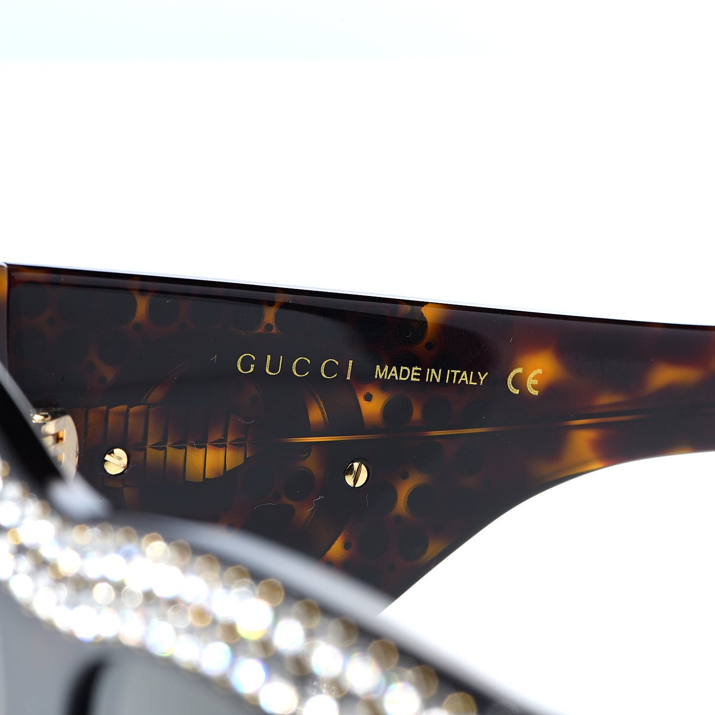 Acetate Crystal Oversize Hollywood Forever Sunglasses GG0144S Tortoiseshell