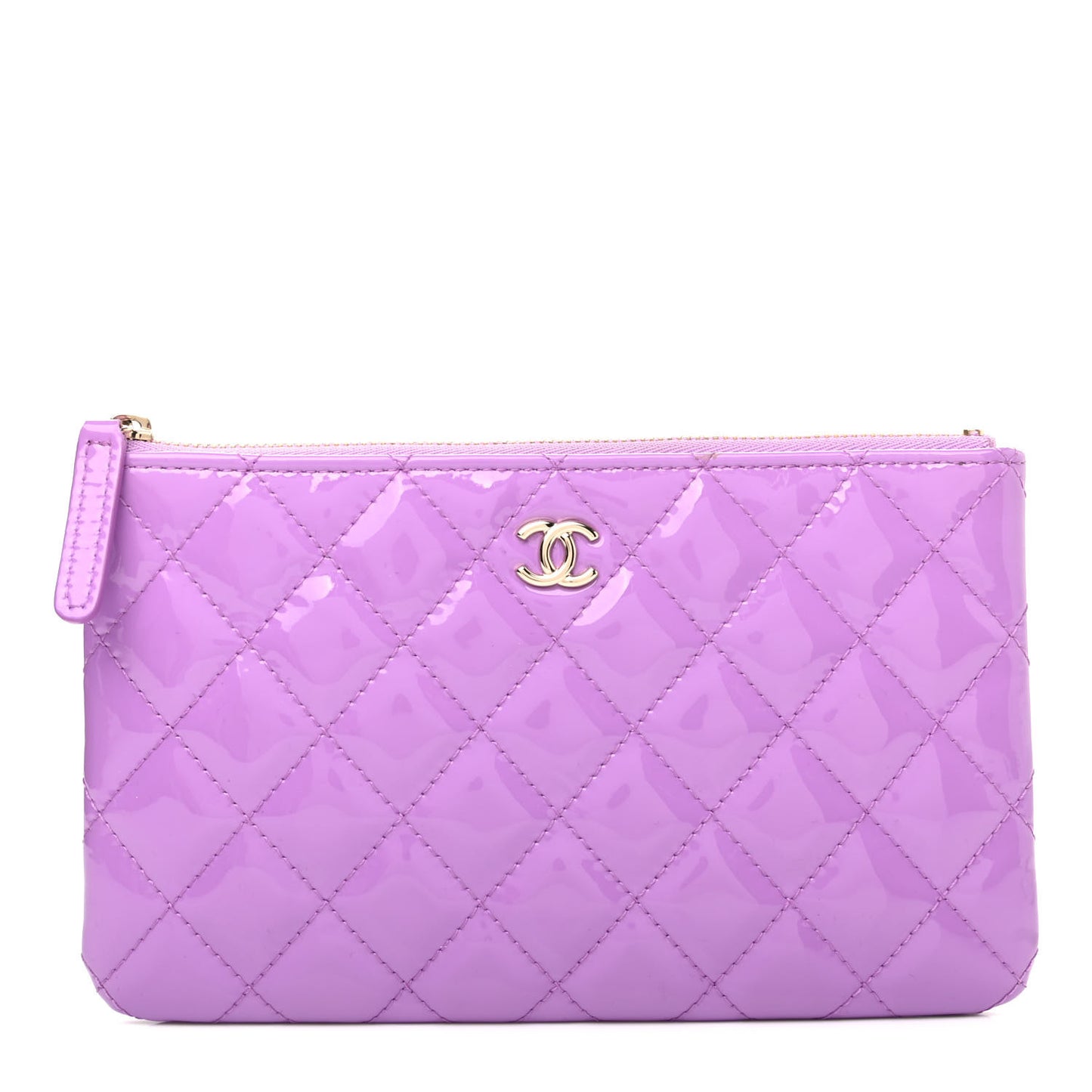 Patent Quilted Cosmetic Case Purple