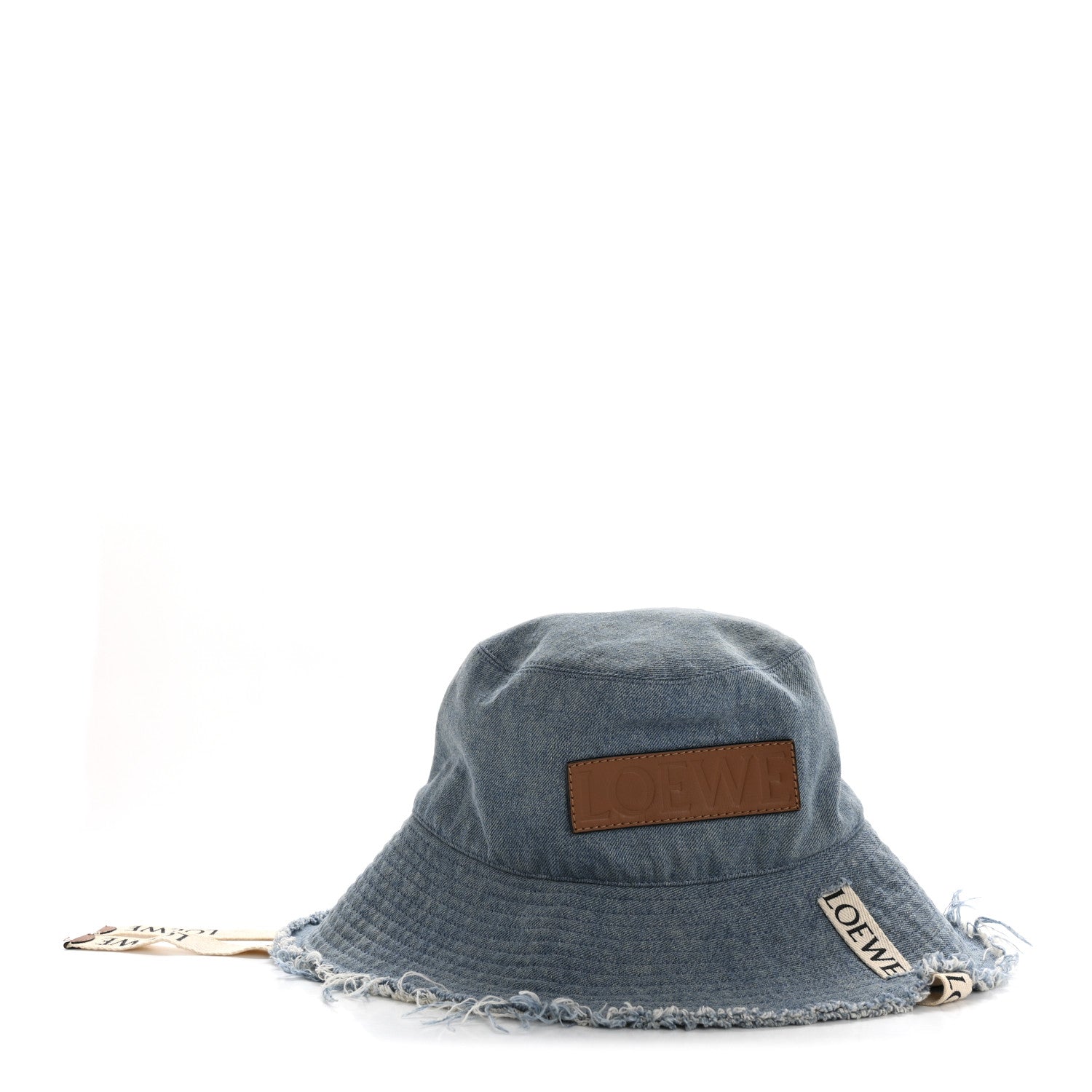 Loewe X PAULA'S IBIZA Denim Frayed Fisherman Bucket Hat 59 Blue 4 of 9