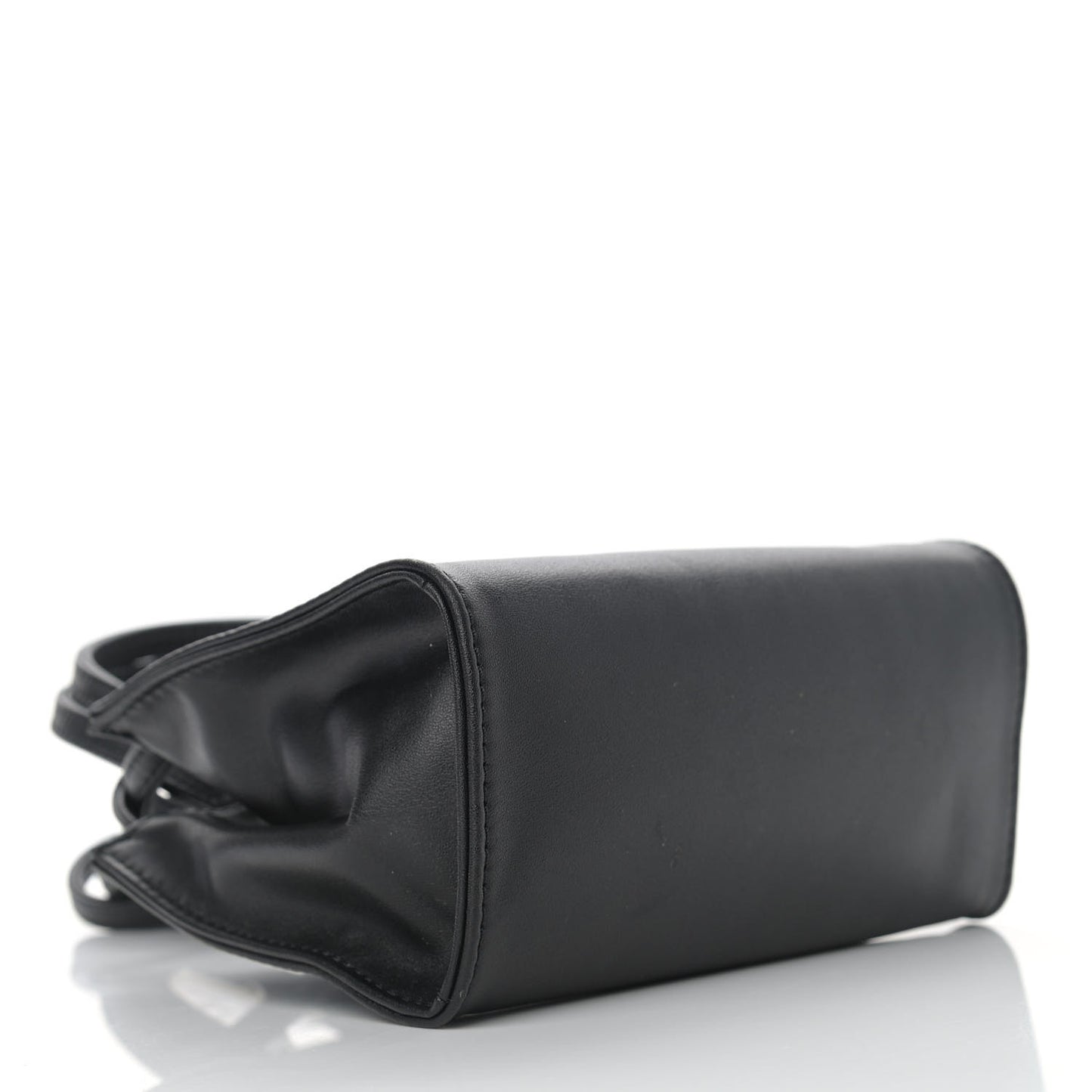 Vegan Leather Small Shopping Bag Black