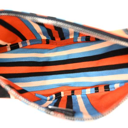 Prada Canvas Baiadera Stripe Wristlet Pouch Arancio 5 of 11