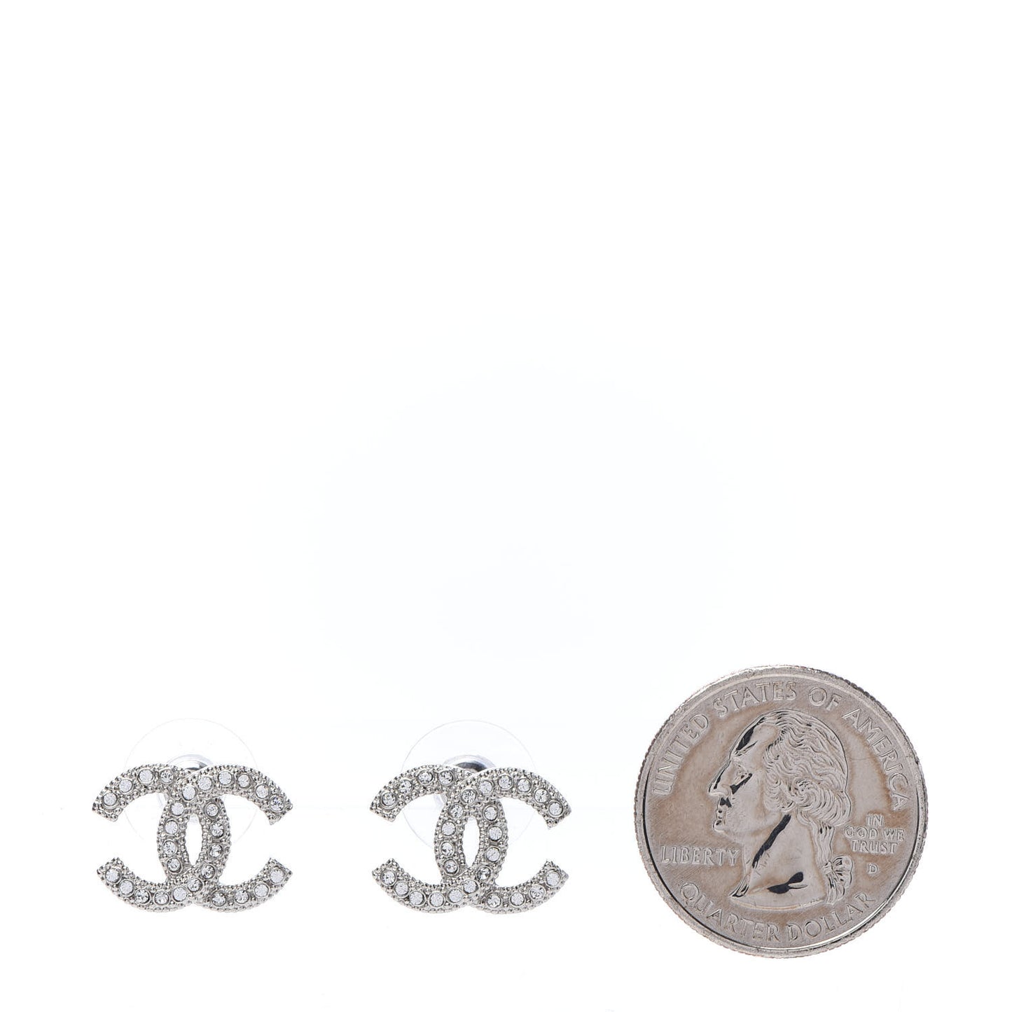 Crystal CC Earrings Silver