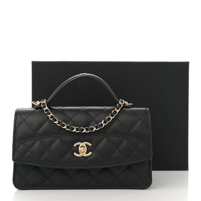 Chanel Caviar Quilted Trendy Handle Clutch With Chain Black 10 of 10