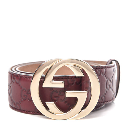 Gucci Guccissima Signature Interlocking G 40mm Belt 80 32 Scarlatto 1 of 9