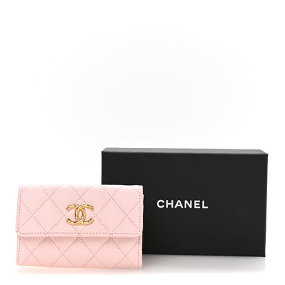 Chanel Caviar Quilted Flap Card Holder Wallet Light Pink 9 of 9