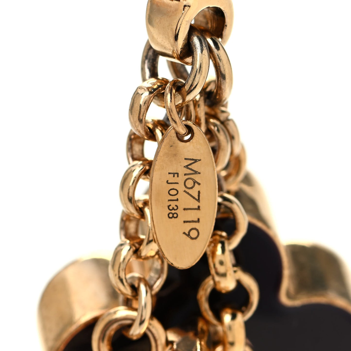 Fleur De Monogram Bag Charm Dore